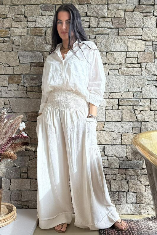 Basso Shirring Sailor Pant Calico